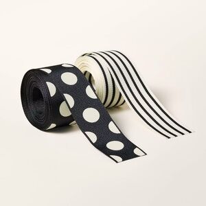NWT Kate Spade NY x Target Black and White Polka Dot and Stripe Ribbon Set